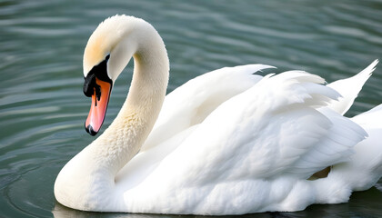 Close-up photo of white swan