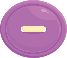 Oval button icon cartoon vector. Craft cute art. Tailor needle work
