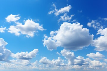Naklejka na ściany i meble Heavenly blue backdrop sky background adorned with fluffy clouds