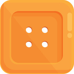 Orange fruit button icon cartoon vector. Top classic shirt. Metal fashion sew