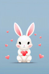 Obraz premium Cute rabbit, Valentine18