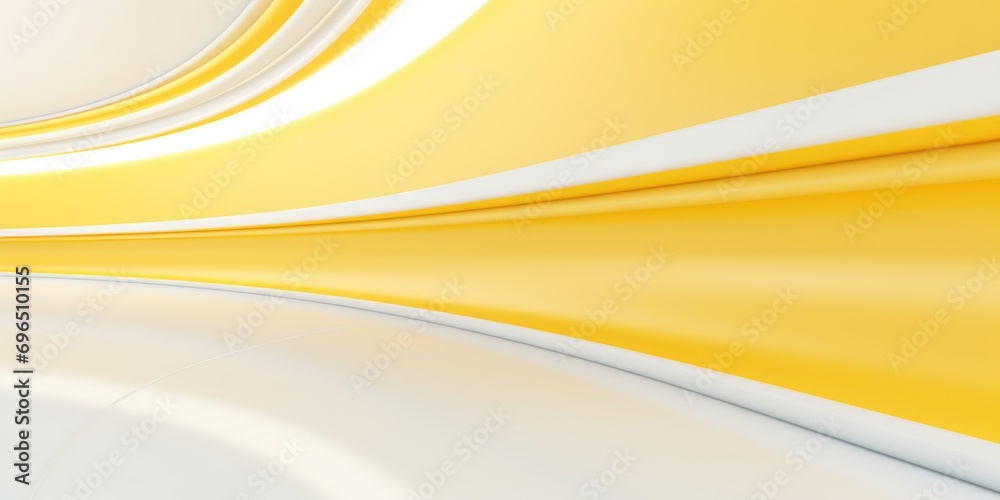Aufkleber A vibrant yellow and white abstract background featuring elegant curved lines. Suitable for various design projects and creative applications