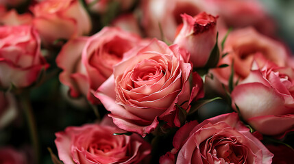 A group of wild pink roses bunched together for a wallpaper