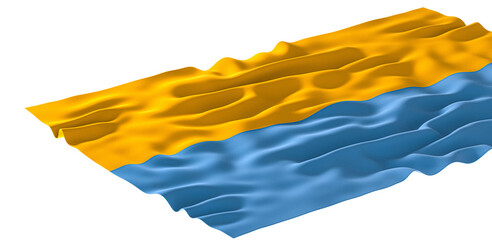 Dynamic Symbol: 3D Ukraine Flag Signifies National Progress