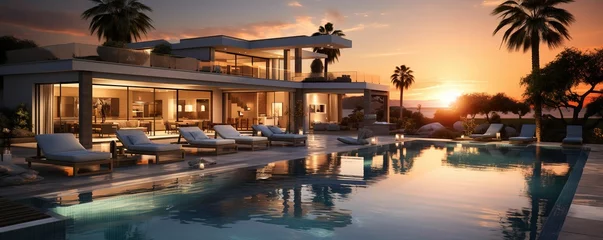 Photo sur Plexiglas Spa Beautiful house with pool