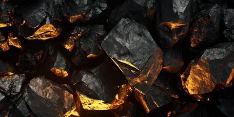 A close-up view of a pile of rocks. This image can be used to represent stability, nature, or construction projects