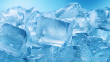 Obraz premium Background of blue ice cubes