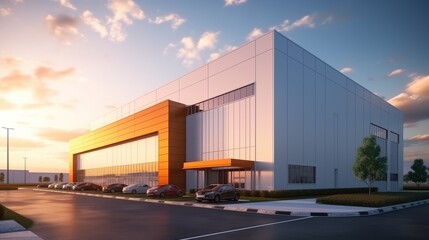 Fototapeta na wymiar architecture structure of an modern logistics warehouse