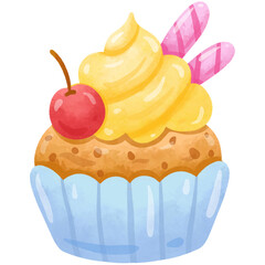 ice cream cake watercolor