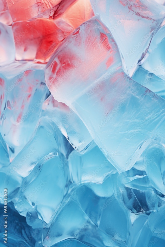 Poster A pile of ice cubes stacked on top of each other. Perfect for various uses