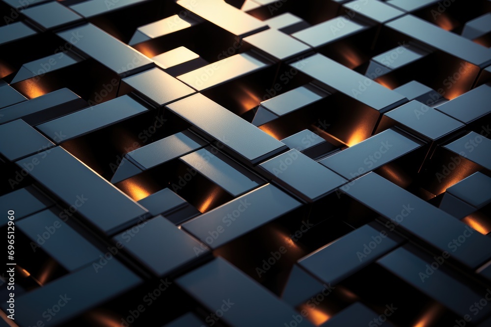 Poster a close-up view of a bunch of metal cubes. perfect for industrial concepts or abstract designs