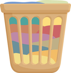 Transparent laundry box icon cartoon vector. Wash basket. Machine fabric