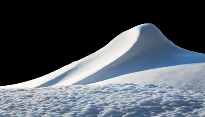 snowdrift isolated on black background 3d render