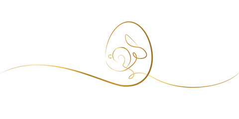  Easter bunny with gold colored lines.vector eps