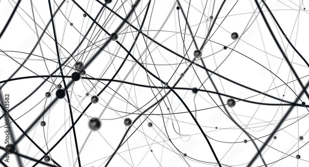 Aufkleber Abstract technology futuristic network - fantasy plexus background. 3D rendering
