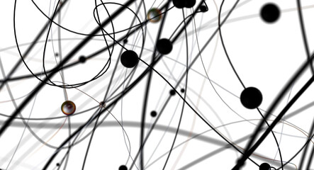 Abstract technology futuristic network - fantasy plexus background. 3D rendering