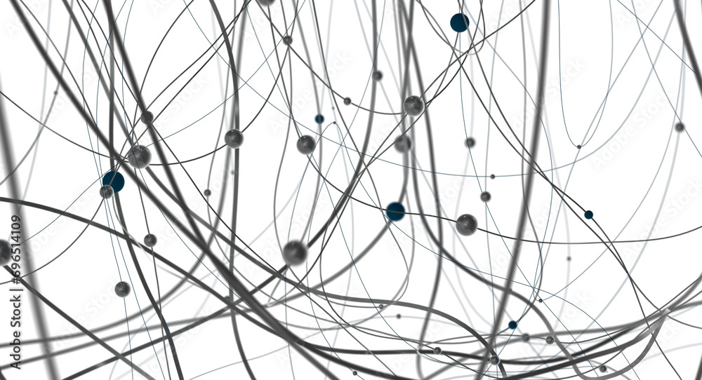 Aufkleber abstract technology futuristic network - fantasy plexus background. 3d rendering