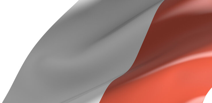 Waving flag of Poland. Independence Day November 11, Poland. Red and white fabric texture for