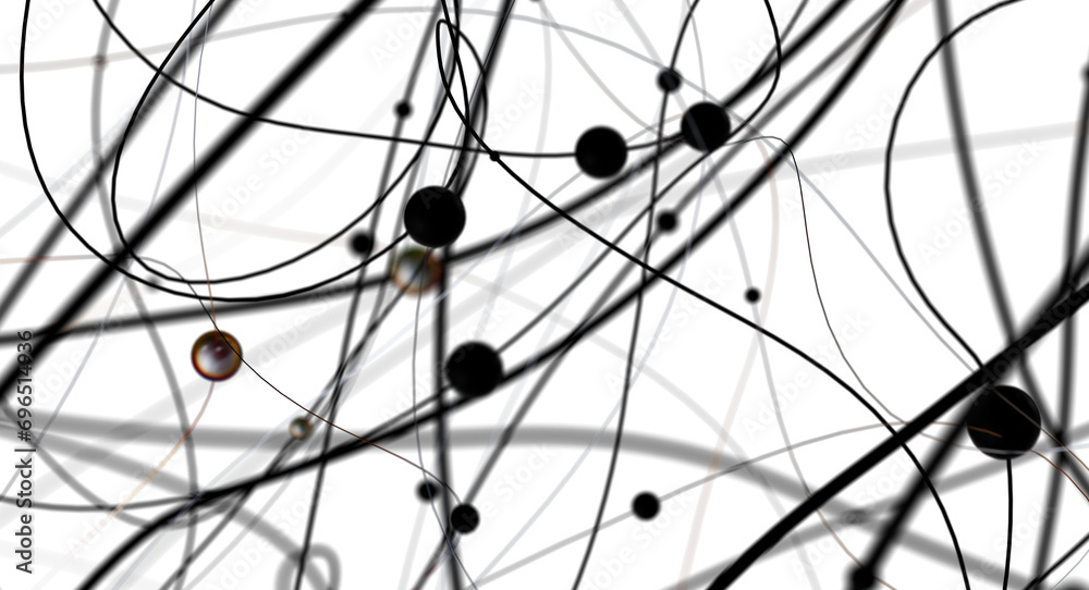 Leinwandbilder Abstract technology futuristic network - fantasy plexus background. 3D rendering