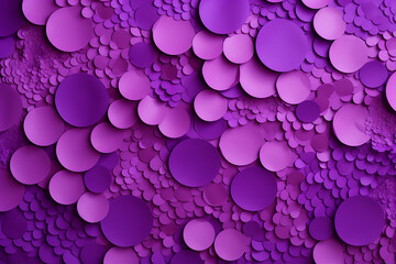 Purple glossy background made of round sequins of different sizes made from foil