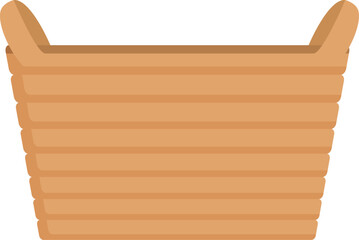 Wood laundry basket icon cartoon vector. Fabric wash. Cleaning machine