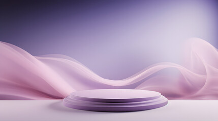 A beautiful abstract modern light lilac backdrop for a product presentation with a smooth floor and...