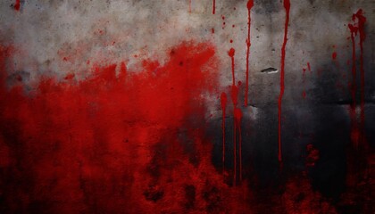 red paint on concrete wall red blood on old wall for halloween concept red and black horror background grunge scary red concrete