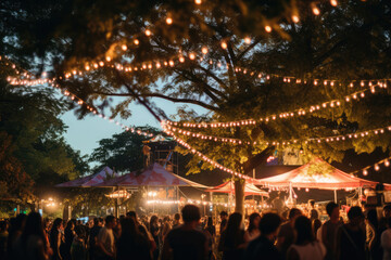 Enchanting Crowd Sways Under Festival Lights