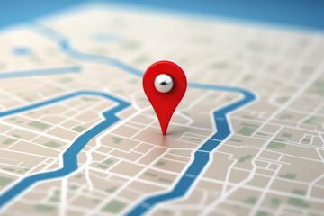 Symbolizing A Specific Location: The Red Pin Icon - obrazy, fototapety, plakaty