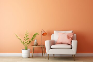 Room Freshly Painted In Chic Peachyorange Shade For Diy Home Renovation