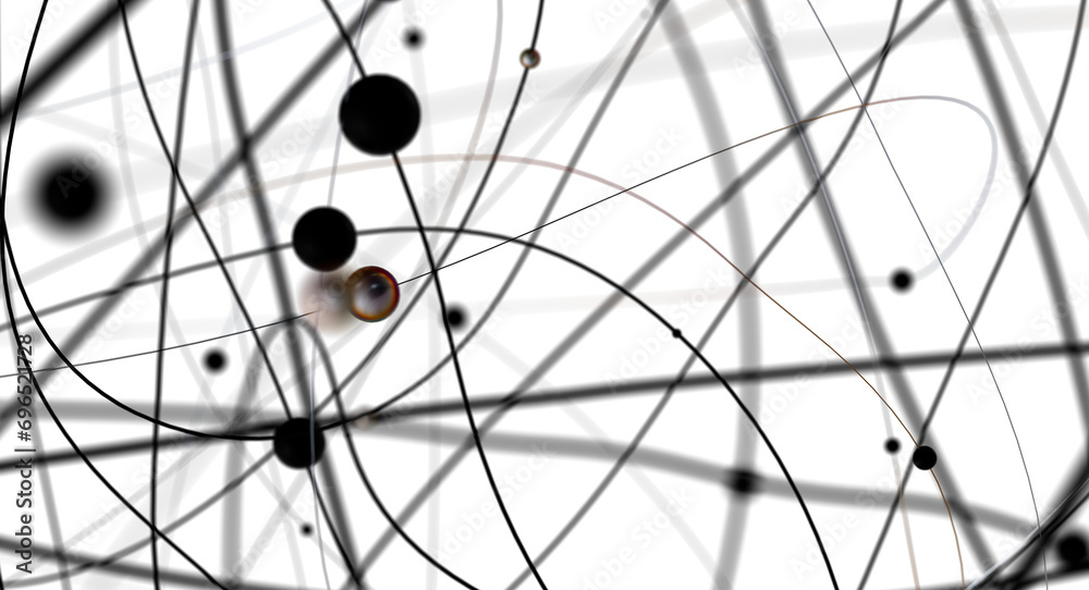 Aufkleber Futuristic geometric double data flow background with connecting dots and lines. Abstract digital