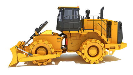 Soil Compactor 3D rendering on white background
