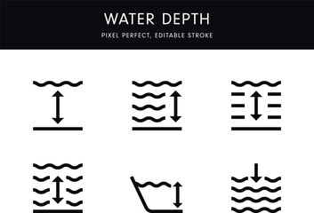 Water Depth Icons Set