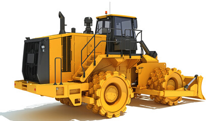 Soil Compactor 3D rendering on white background