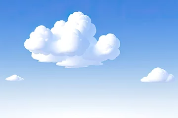 Poster clean white cloud with blue sky backgrounds 3d style © Nisit