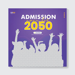 free vector school admission social media poster template  