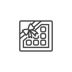 Chocolate box present line icon