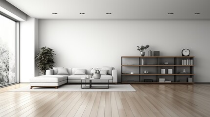 A modern room with furniture that is not occupied.