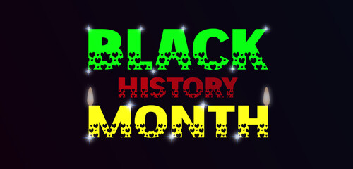 BLACK HISTORY MONTH Beautiful Red Yellow And Green text design