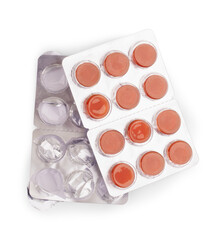 Pills isolated on a white background, treatment concept