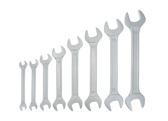 Open-end wrenches isolated on white background