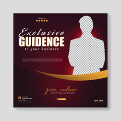 free vector live stream or online training session poster design template