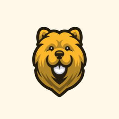 Chow Chow Dog Mascot Logo Illustration
