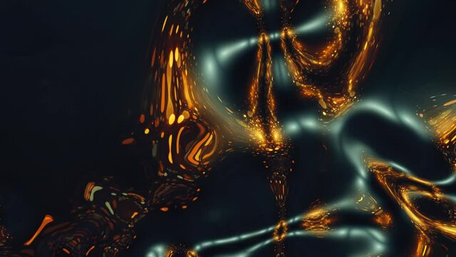 Black and gold liquid surface moving slowly. Luxury. energetic background
