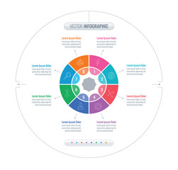 round and eight steps infographic template. web, internet, annual report, magazine information templates. business infographic template