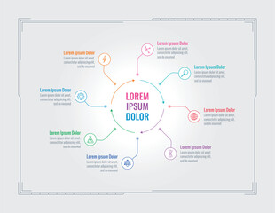 round and eight steps infographic template. information template. business infographic template