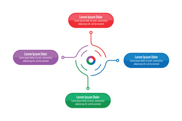 round four steps information template. business infographic template. information template on white background
