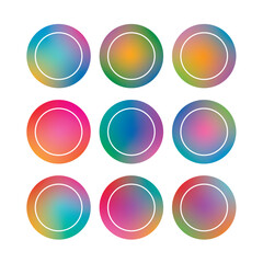 round gradient buttons. gradient backgrounds. nine gradient backgrounds