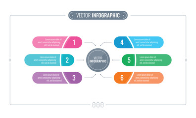 round info template. infographic template with six options. business infographic