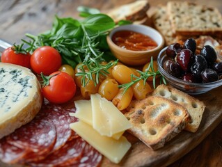 Charcuterie Board Bread Cheese Food Appetizer Background Image
